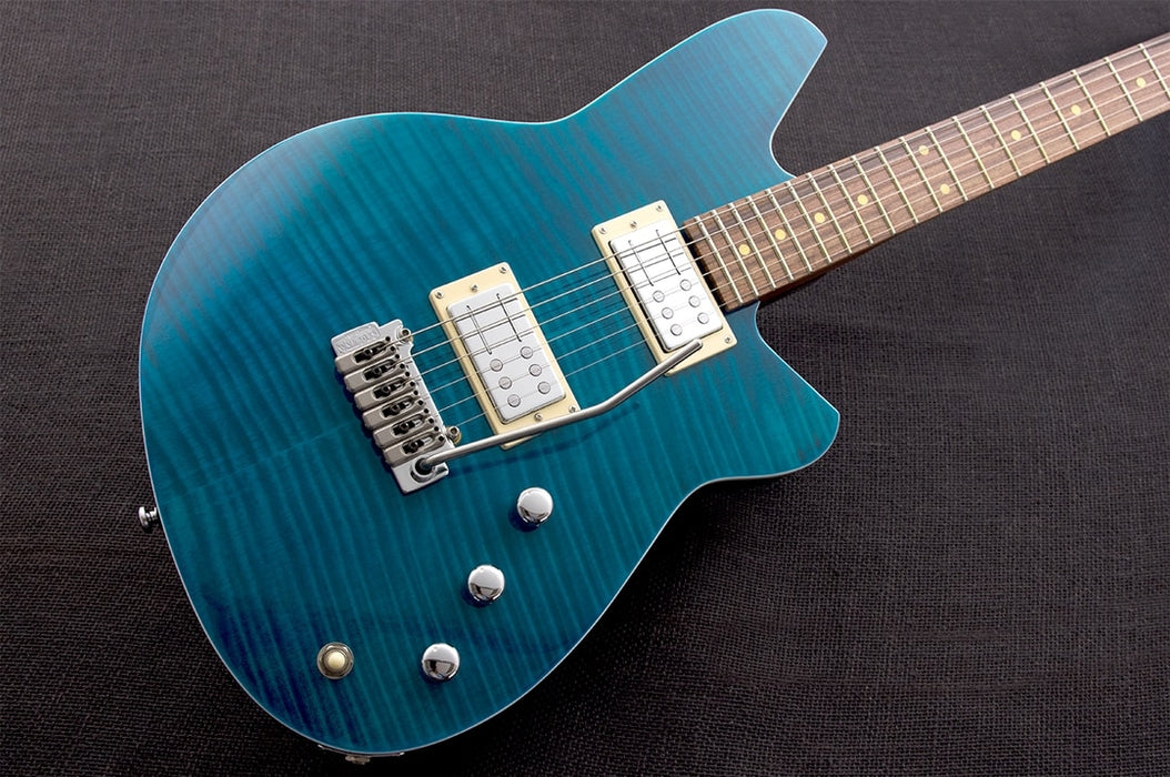 Reverend Kingbolt RA FM Roasted Maple Neck Electric Guitar Turquoise Flame Maple