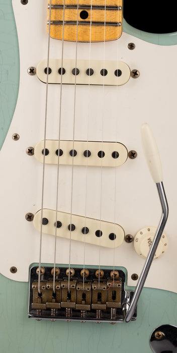 Fender Custom Shop 1957 Stratocaster Relic Faded Aged Daphne Blue Electric Guitar