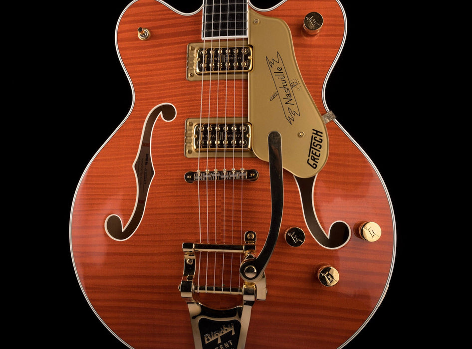 Used 2017 Gretsch G6620TFM Nashville Orange Flame with OHSC