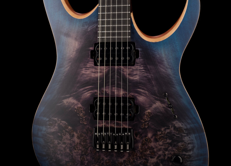 Mayones Duvell Elite 6 Dirty Purple Blue Burst Electric Guitar With Soft Case