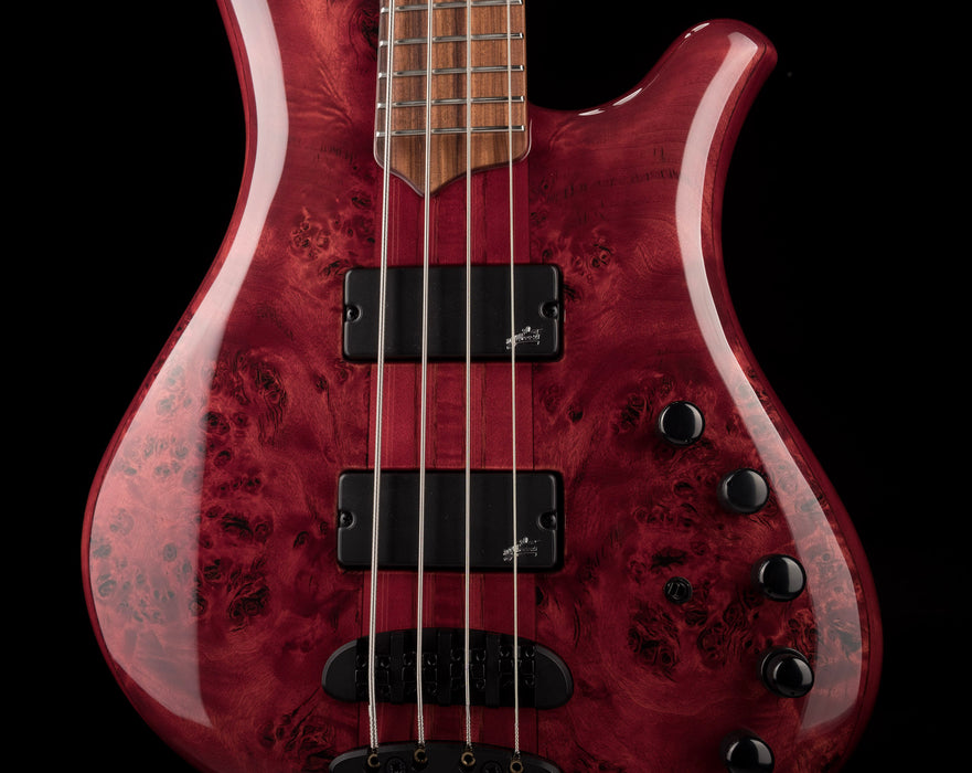 Mayones Comodous 4 String Bass Guitar Poplar Top Liquid Red Gloss Finish