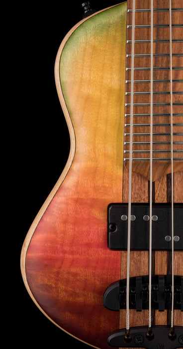 Mayones Cali4 Flame 3A Maple Top Custom Color Trans Rainbow Matt Finish with Case 