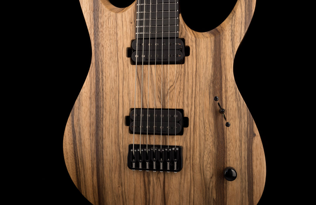 Mayones Duvell BL 7 String 27" Baritone Black Limba Trans Natural Matt Finish