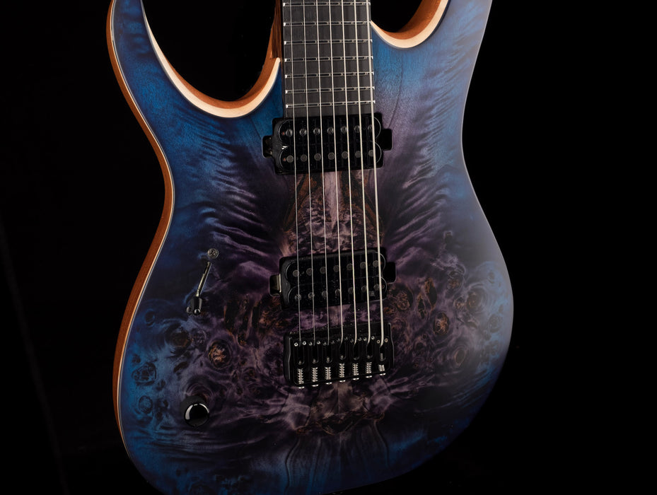 Mayones Left Handed Duvell Elite 7 String Dirty Purple Blue Burst