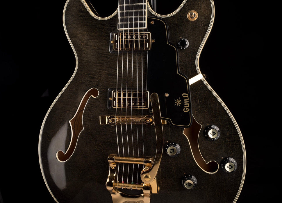 Pre Owned Vintage 1969 Guild Starfire VI Stereo with Bigsby Ebony Grain with OHSC - Jeffrey Foskett Collection