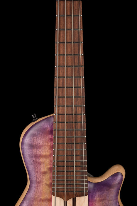 Mayones Cali4 Bass 17.5" Scale 3A Quilted Maple Top/Swamp Ash Body Trans L.U.V. Finish with Case