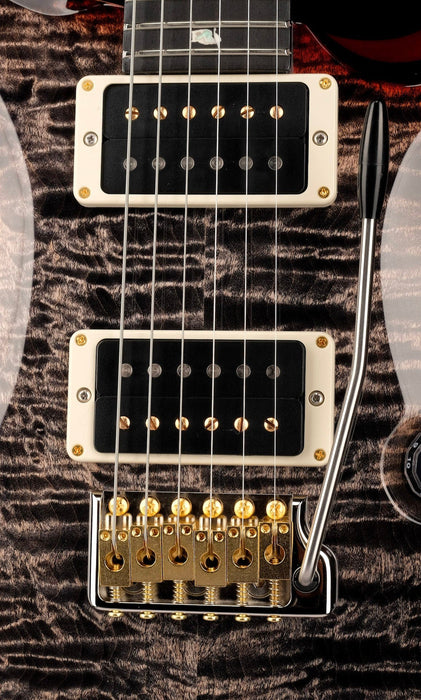 PRS Core Custom 24 Quilted Maple 10 Top Stained Flame Maple Neck Custom Color Charcoal Cherry Burst with Case