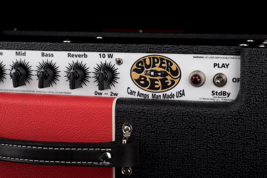 Carr 1x12 Super Bee Black with Red Stripe Tube Guitar Amp Combo