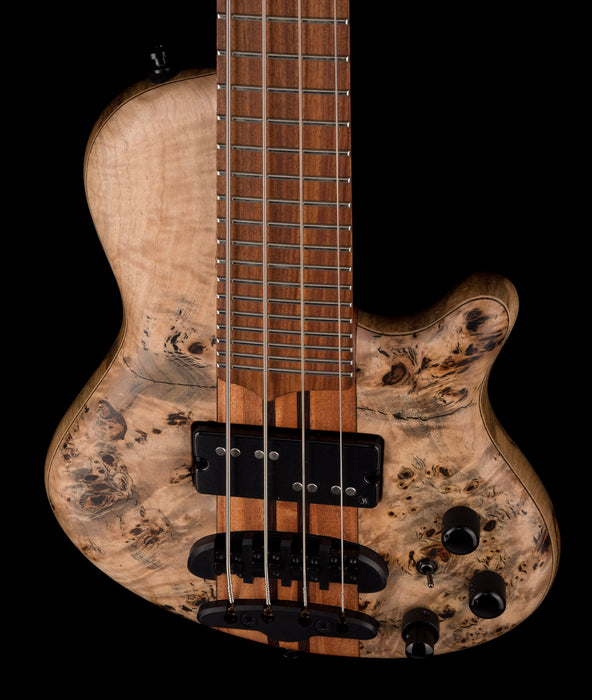 Mayones Cali4 Bass Black Limba Body 3A Poplar Top Natural Matt Finish