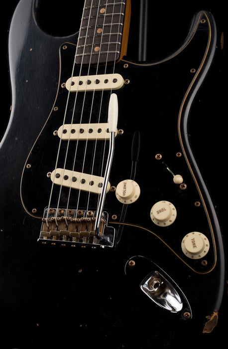 Fender Custom Shop Limited Edition Dual-Mag II Stratocaster Relic Aged Black over 3-Tone Sunburst