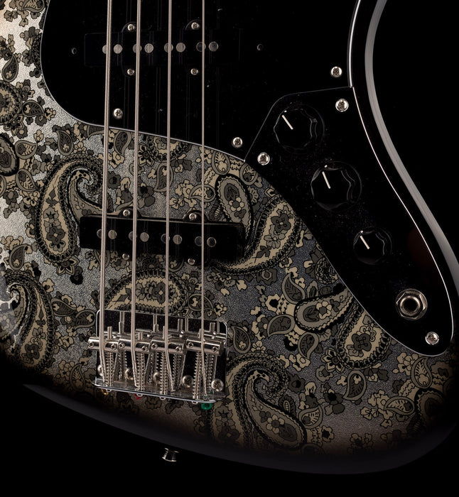 Pre Owned 2019 Fender Limited Edition Black Paisley Jazz Bass w/ Gig Bag Made in Japan