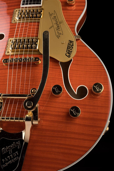 Used 2017 Gretsch G6620TFM Nashville Orange Flame with OHSC