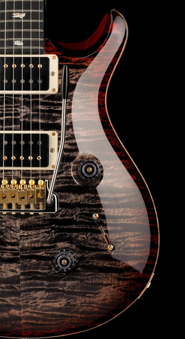 PRS Core Custom 24 Quilted Maple 10 Top Stained Flame Maple Neck Custom Color Charcoal Cherry Burst with Case