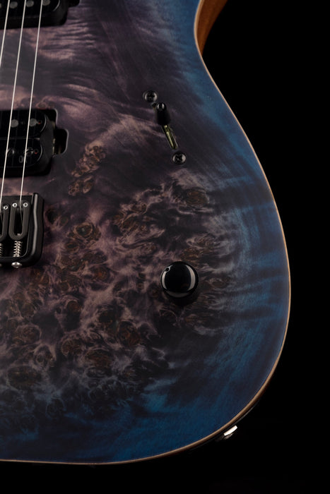 Mayones Duvell Elite 6 Dirty Purple Blue Burst Electric Guitar With Soft Case
