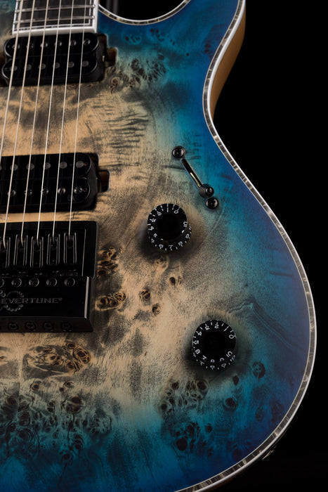 Mayones Regius 4Ever 6 String 3A Grade Eye Poplar Top Jeans Black Three Tone Blue Burst Satine Finish