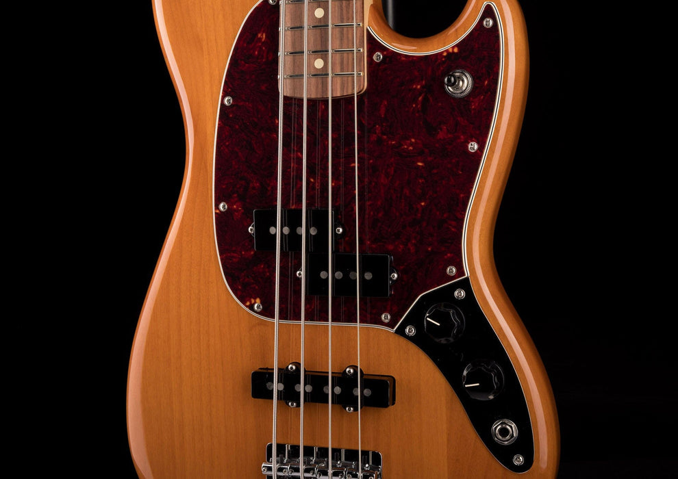 Used Fender Player Mustang Bass PJ Pau Ferro Aged Natural with Gig Bag