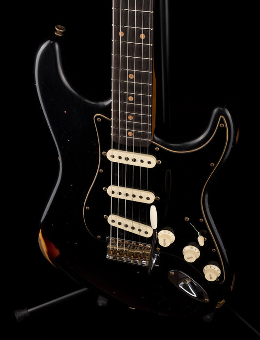Fender Custom Shop Limited Edition Dual-Mag II Stratocaster Relic Aged Black over 3-Tone Sunburst