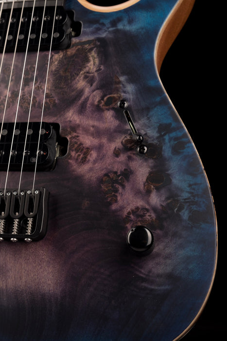Mayones Duvell Elite 7 String 27" Baritone Dirty Purple Blue Burst