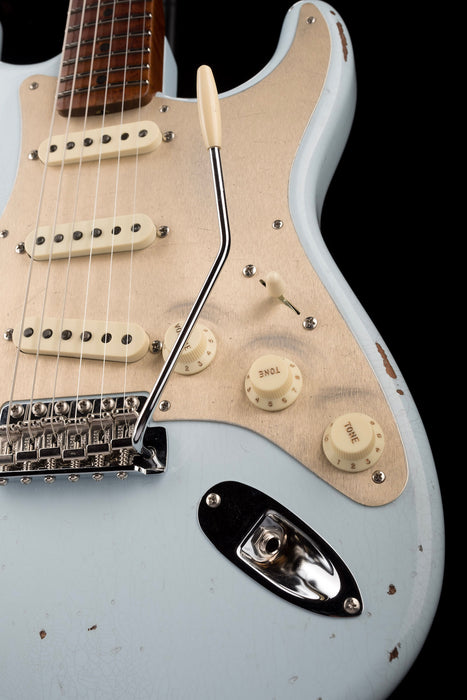 Fender Custom Shop Roasted 1956 Stratocaster Relic Faded Sonic Blue With Case