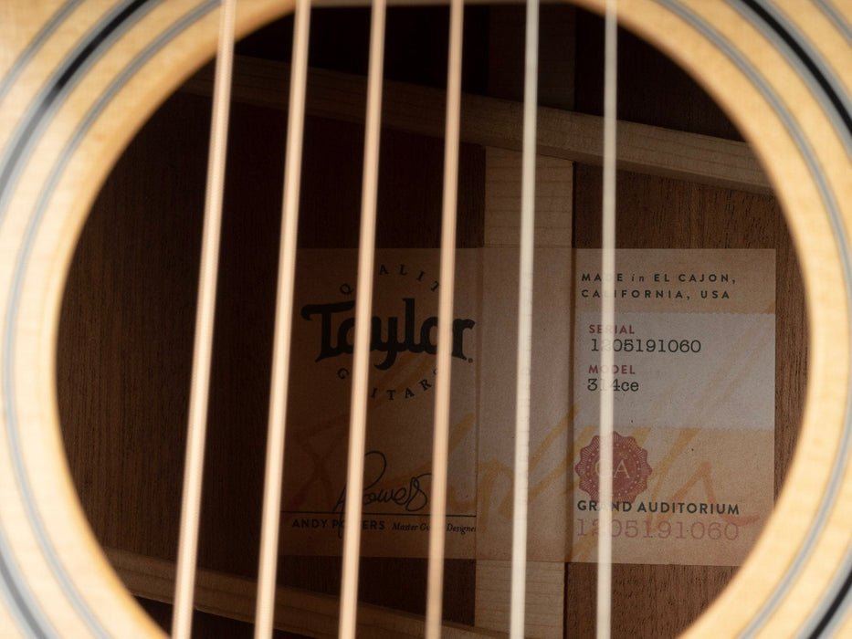 Pre Owned Taylor 314CE Natural Acoustic Electric Guitar With OHSC