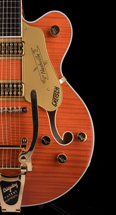 Used 2017 Gretsch G6620TFM Nashville Orange Flame with OHSC