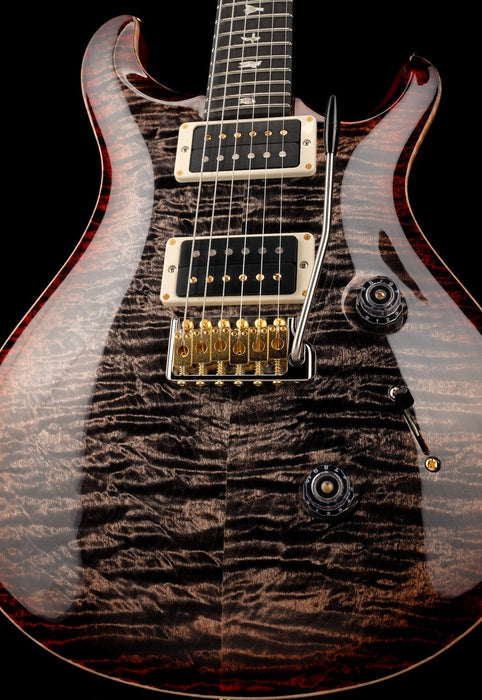 PRS Core Custom 24 Quilted Maple 10 Top Stained Flame Maple Neck Custom Color Charcoal Cherry Burst with Case