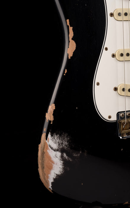 Fender Custom Shop 1967 Stratocaster Heavy Relic Aged Black Electric Guitar With Case