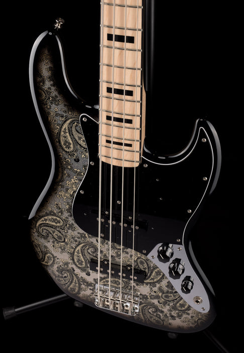 Pre Owned 2019 Fender Limited Edition Black Paisley Jazz Bass w/ Gig Bag Made in Japan