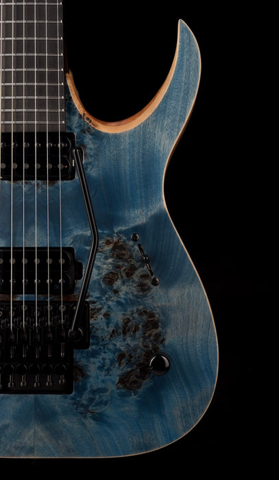 Mayones Duvell Elite Pro 6 String 27" Baritone Satine Trans Aquamarine Electric Guitar With Case