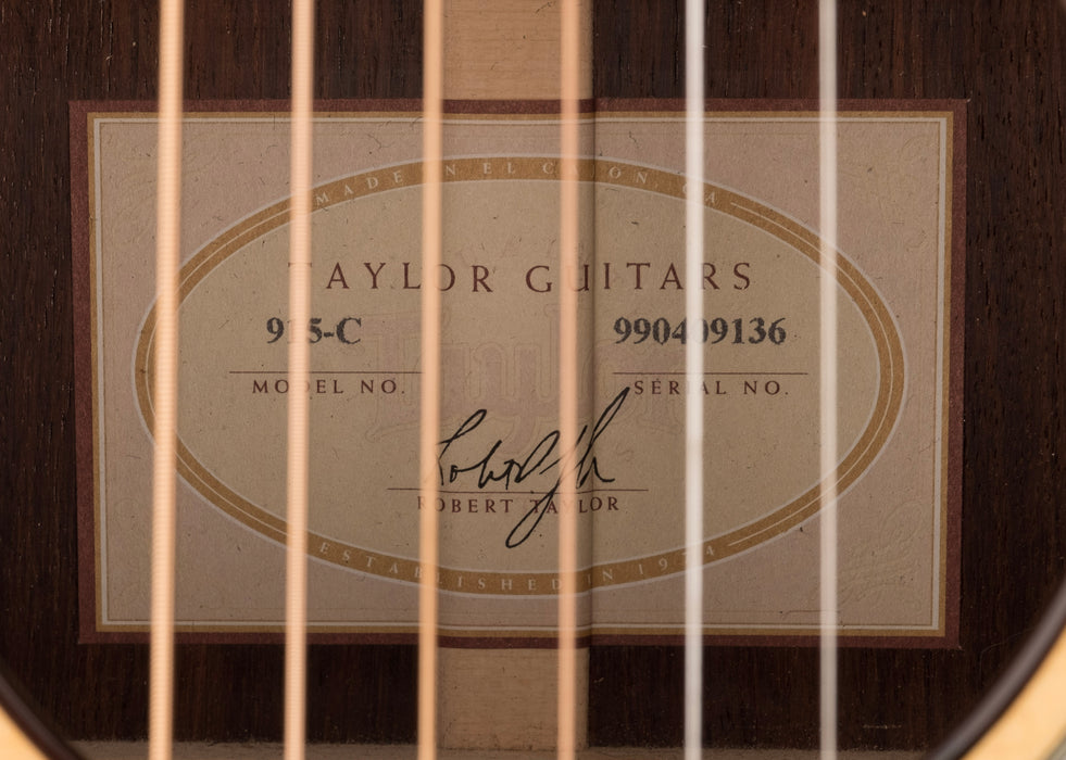 Pre Owned 1999 Taylor 915C Acoustic Guitar With Case