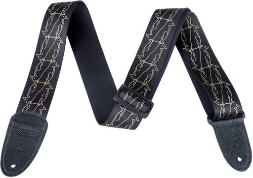 Gretsch Alternating Black Penguins Strap Gold