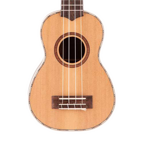 Lanikai CDST-S Cedar Solid Top Soprano Ukulele Natural with Gig Bag