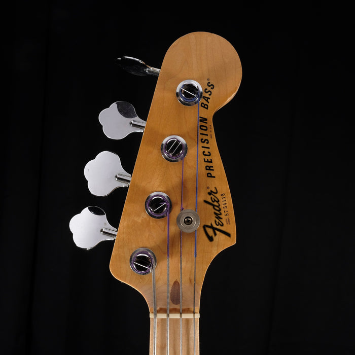Vintage 1977 Fender Precision Bass Maple Neck Black With OHSC
