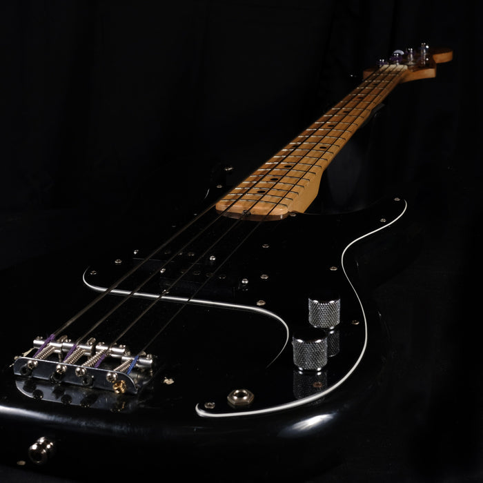 Vintage 1977 Fender Precision Bass Maple Neck Black With OHSC