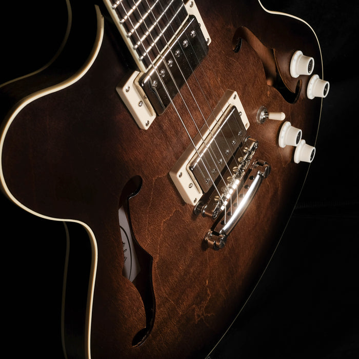 DISC - Hofner Contemporary Verythin Guitar Antique Burst with Case - HCT-VTH-ANB-O