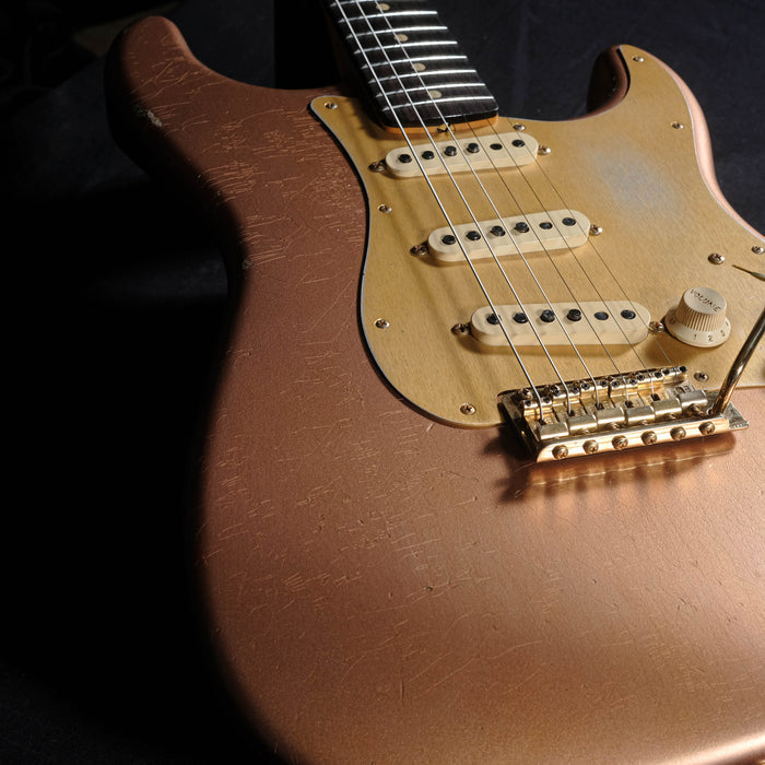 Preowned Fender Custom Shop "Golden Rose" 1959 Strat Relic Copper Metallic With OHSC