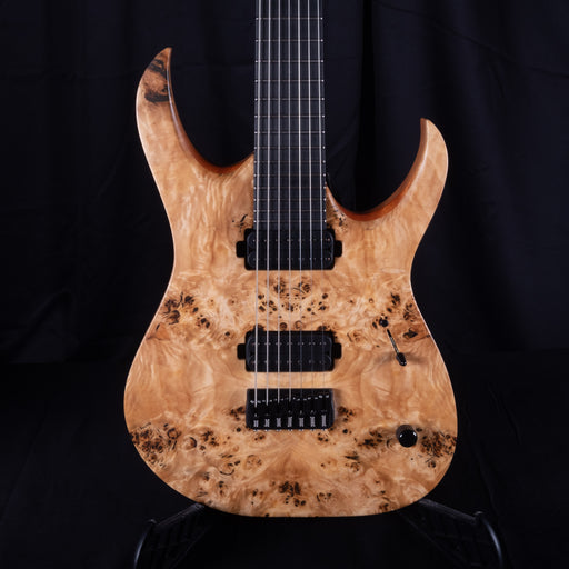 Mayones Duvell Elite 7 Natural Finish Eye Poplar Top 7 String Electric Guitar With Case