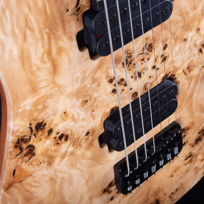 Mayones Duvell Elite 7 Natural Finish Eye Poplar Top 7 String Electric Guitar With Case