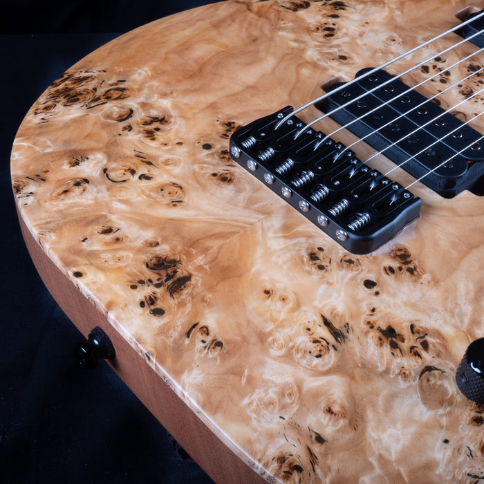 Mayones Duvell Elite 7 Natural Finish Eye Poplar Top 7 String Electric Guitar With Case