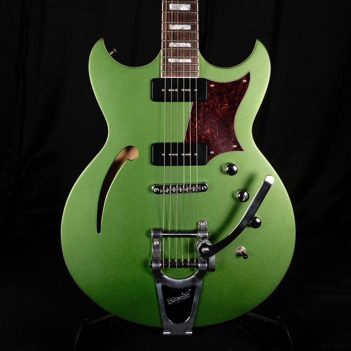 Used Reverend Tricky Gomez 290 Green Metallic Electric Guitar With Bigsby OHSC