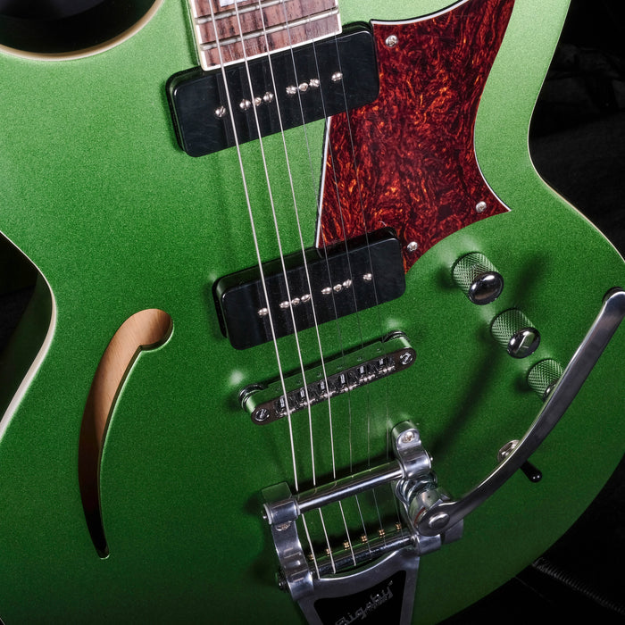 Used Reverend Tricky Gomez 290 Green Metallic Electric Guitar With Bigsby OHSC