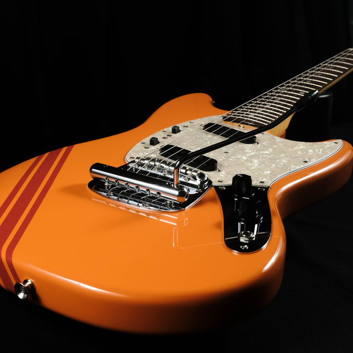Used '94 Fender Japan Mustang Competition Stripe Orange Guitar With Bag MIJ