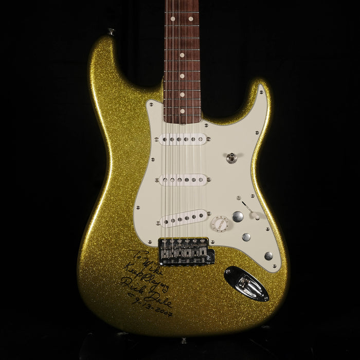 Pre Owned 07 Fender Custom Shop Signed Dick Dale Chartreuse Sparkle Stratocaster