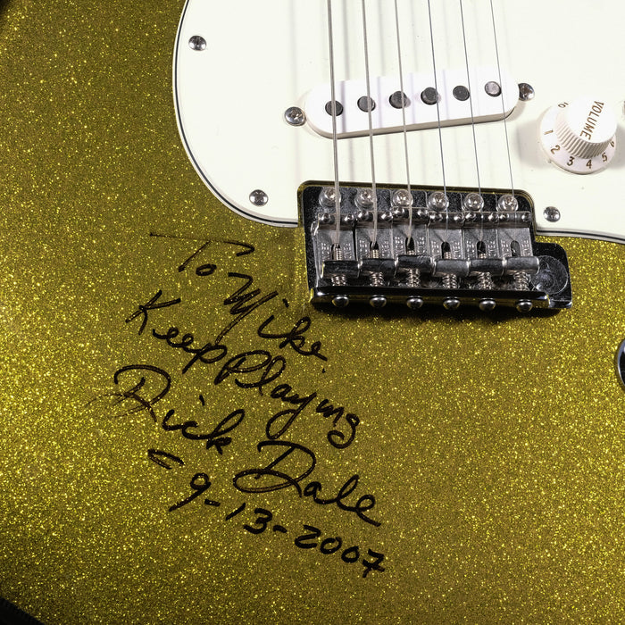 Pre Owned 07 Fender Custom Shop Signed Dick Dale Chartreuse Sparkle Stratocaster