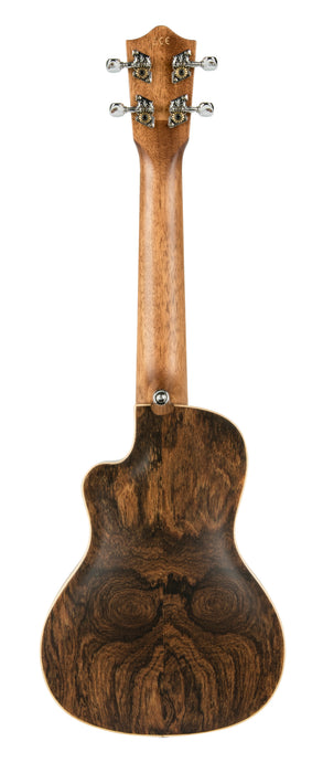 Lanikai FBCET-C Figured Bocote Thin Body Concert with Acoustic Electric Ukulele