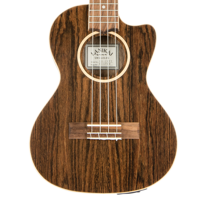 Lanikai FB-CETT Figured Bocote Thin Body Tenor with Acoustic Electric Ukulele