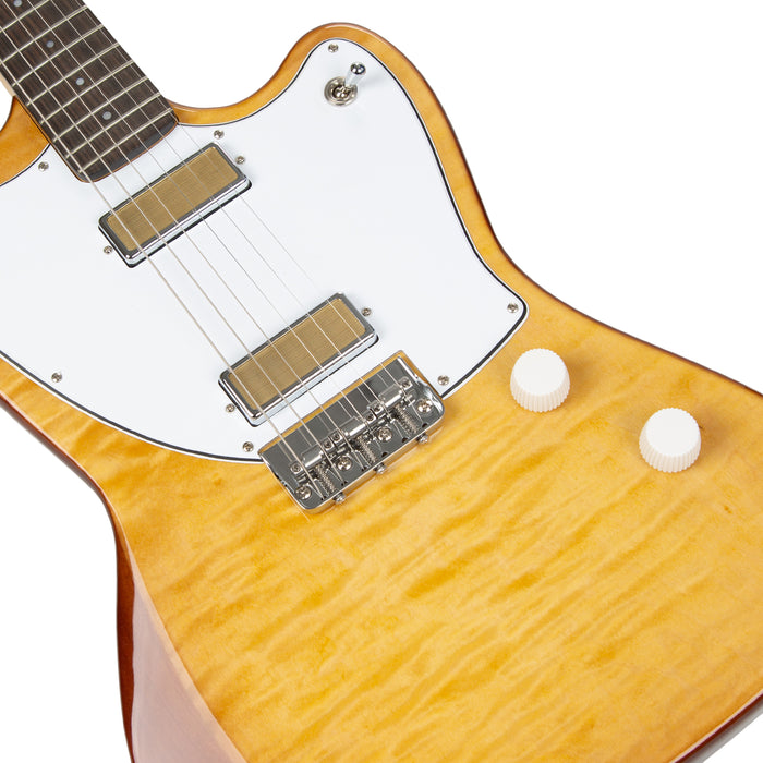 Harmony Limited Edition Silhouette Flame Maple Top Vintage Natural Electric Guitar