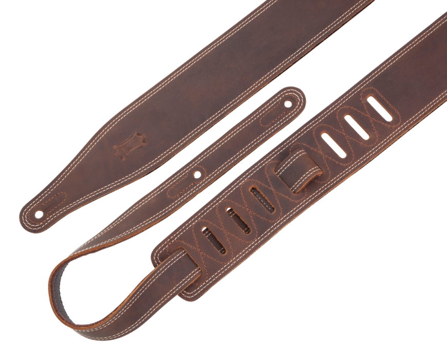 Levy's M17BDS-DBR 2.5" Oiled Leather Strap in Dark Brown