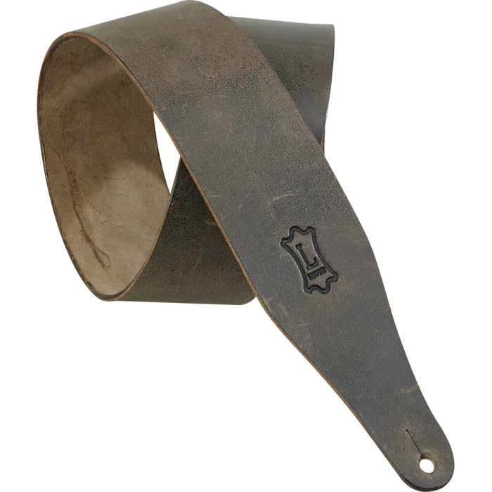Levy's M17D-DBR 2 1/2" Wide Dark Brown Veg-Tan Leather Guitar Strap