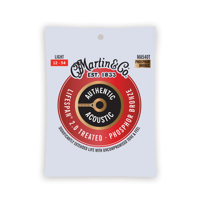 Martin MA540T Authentic Treated Light 92/8 Acoustic Guitar Strings